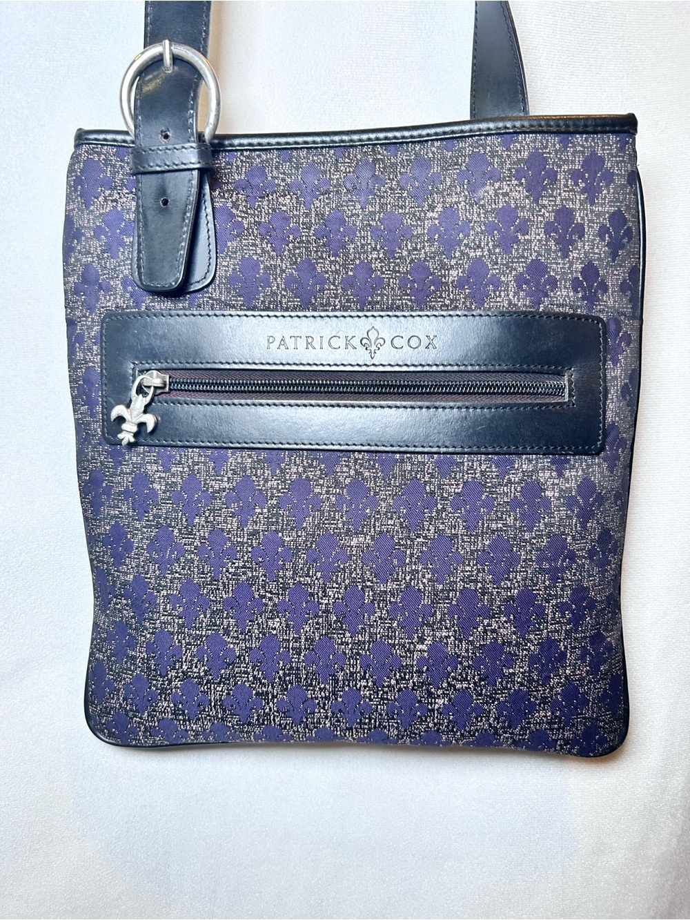 Vintage Patrick Cox Made in Italy Kings Crossbody Purple Silver Messenger Bag